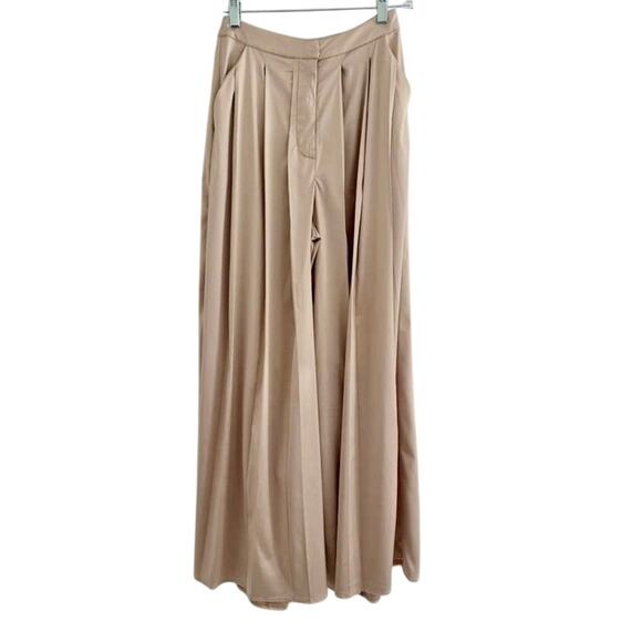AKIRA Hansel Mocha Satin Palazzo Pant Women's sz. S - Picture 3 of 10
